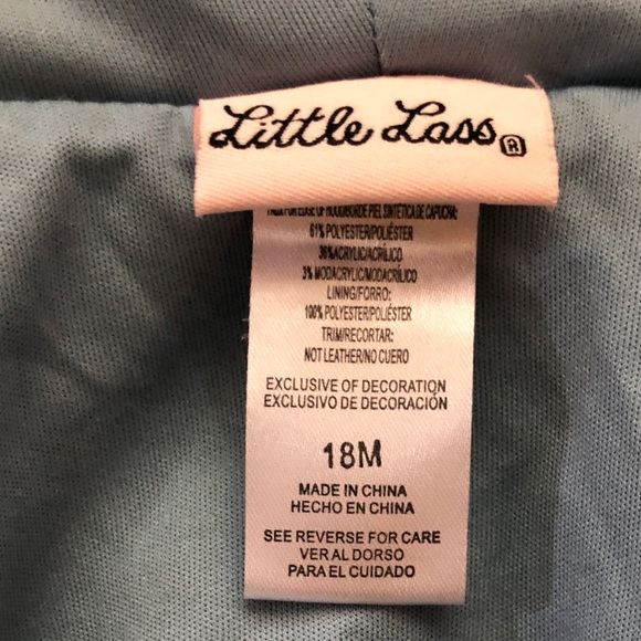 Little Lass Soft Blue Hooded Vests - Picture 7 of 7